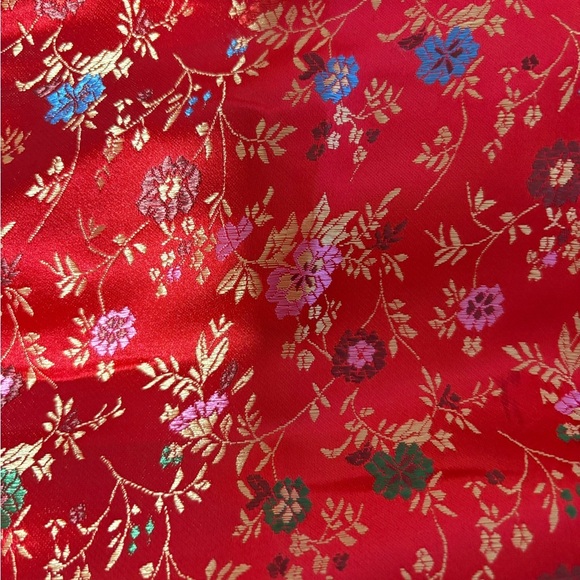 Vietnamese Chinese Floral Red‎ Traditional Top Size Large - Picture 6 of 8